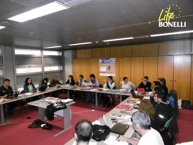 Un momento de la reunión que el comité técnico de LIFE Bonelli celebró en Vitoria el 22 de febrero.