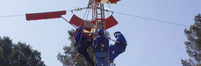 Correccion tendido electrico para evitar electrocuciones de aves