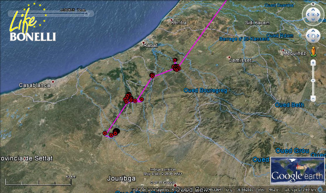 Mapa de los movimientos de 'Turón' en Marruecos