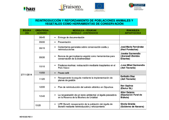 E2 FRAISORO ESKOLA PROGRAMA